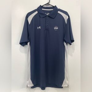 UA Men's USA Gymnastics Team Colorblock Coaches Polo
